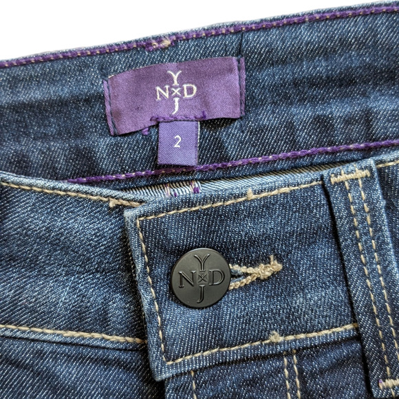 NYDJ Not Your Daughter's Jeans dark wash rhinestone pockets size 2 - Picture 5 of 10